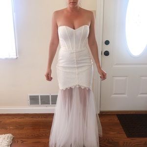 Off- white gown/ wedding dress